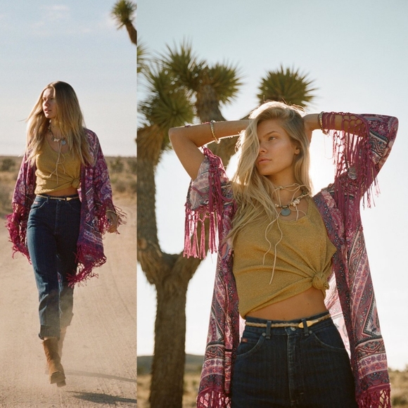 New arnhem azalea kimono robe pink XS/S tassel NWT - Picture 3 of 16